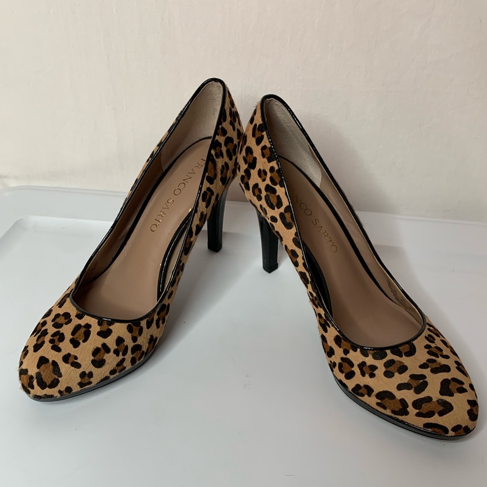 Franco Sarto leopard print high heel pumps size7.5W